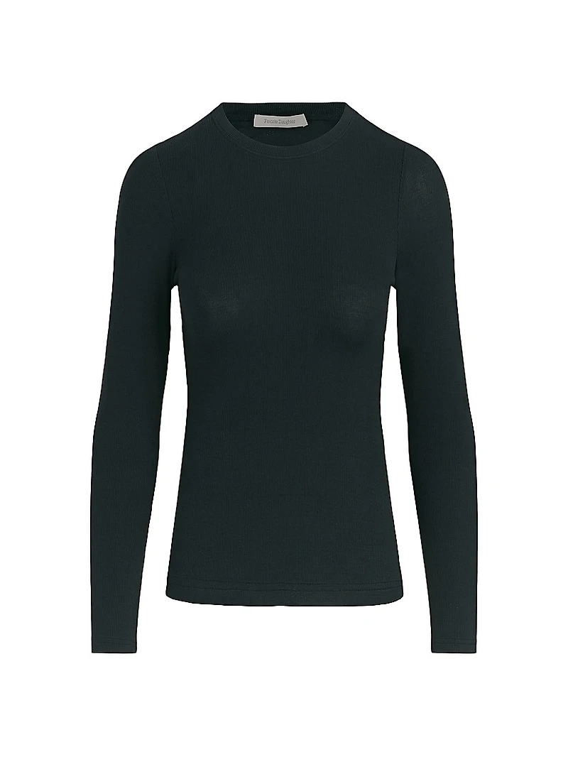 Rib-Knit Long-Sleeve Top