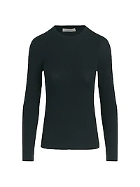 Rib-Knit Long-Sleeve Top