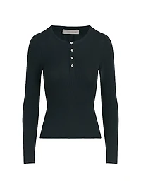Rib-Knit Henley Top