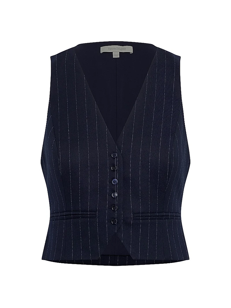 The Favorite Pinstriped Crop Vest