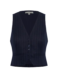 The Favorite Pinstriped Crop Vest