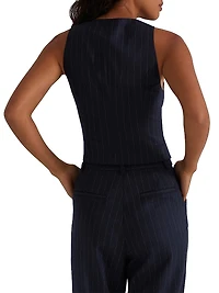 The Favorite Pinstriped Crop Vest