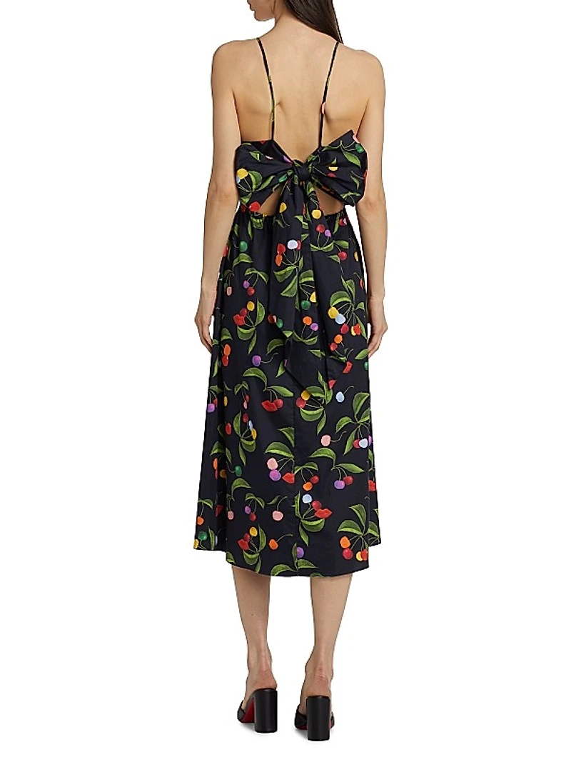 Goreti Printed Cotton Midi-Dress