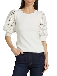 Lainey Mixed-Media Top