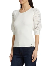 Lainey Mixed-Media Top