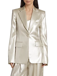 Metallic Silk Blazer