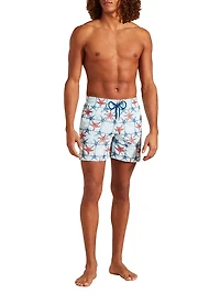 Starfish-Embroidered Swim Trunks