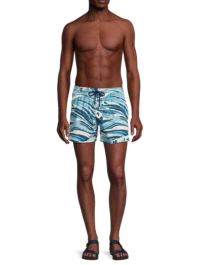 Vilebrequin x Maison Kitsuné Wave Stripe Swim Shorts