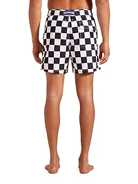 Damier Print Swim Trunks