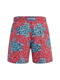 Turtle Sequin Trompe L'oeil Swim Trunks