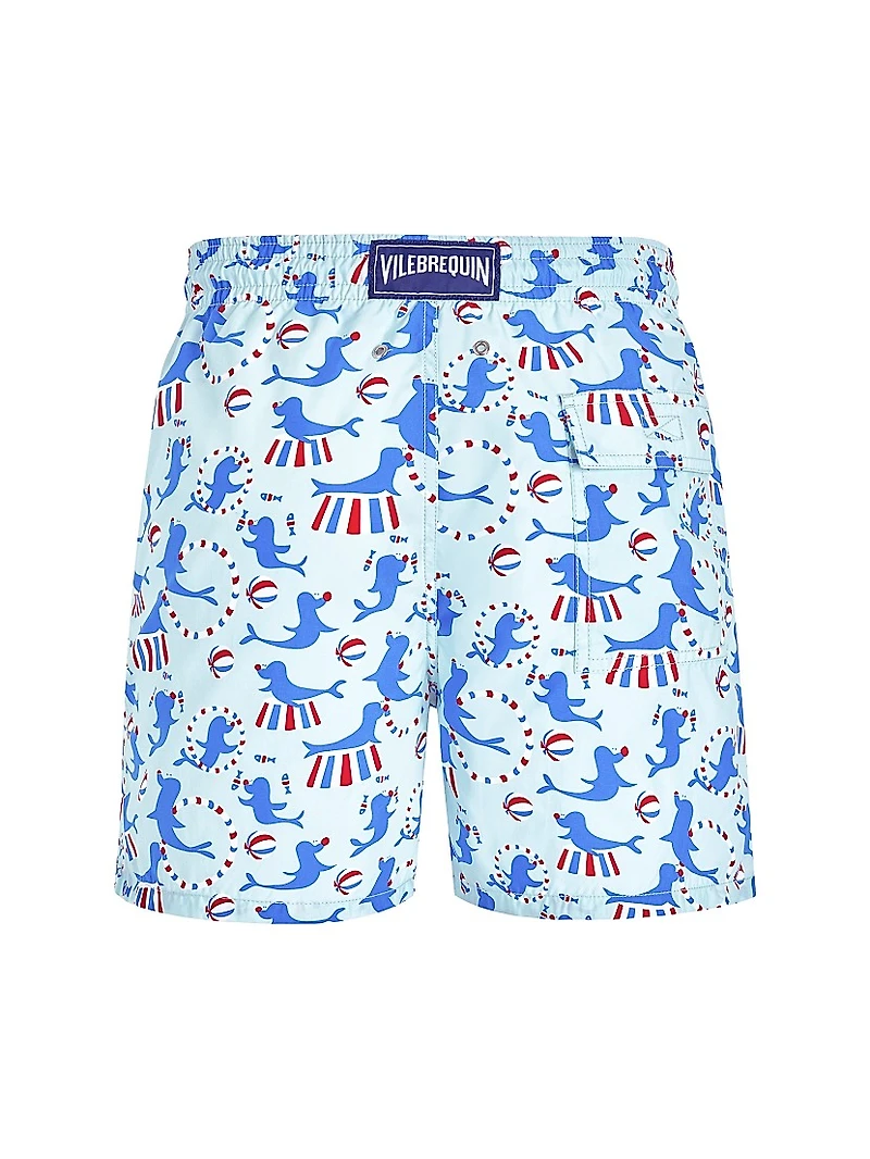 Circus Print Swim Trunks