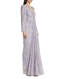 Darcy Beaded Tulle Column Gown