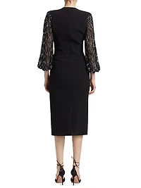 The Swan Embellished-Sleeve Cocktail Dress