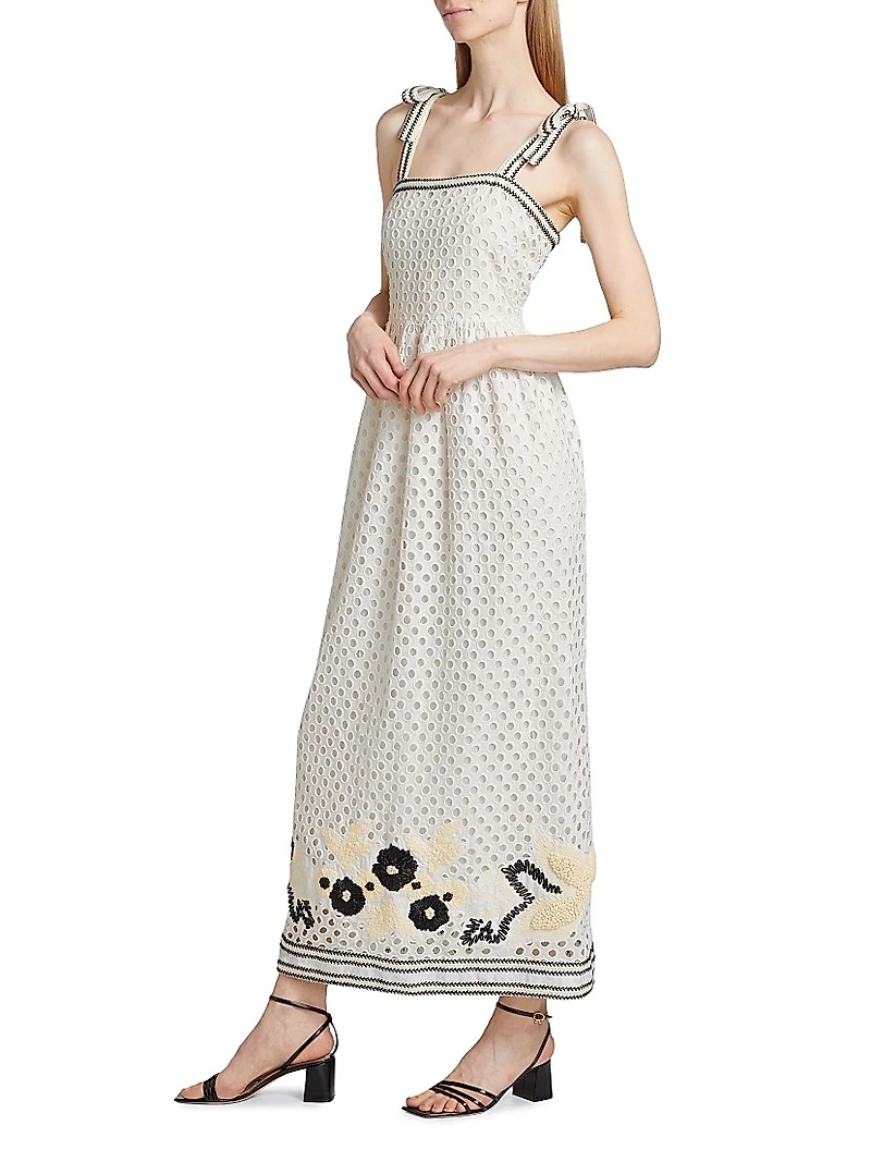 Lulu Eyelet Cotton Maxi Dress
