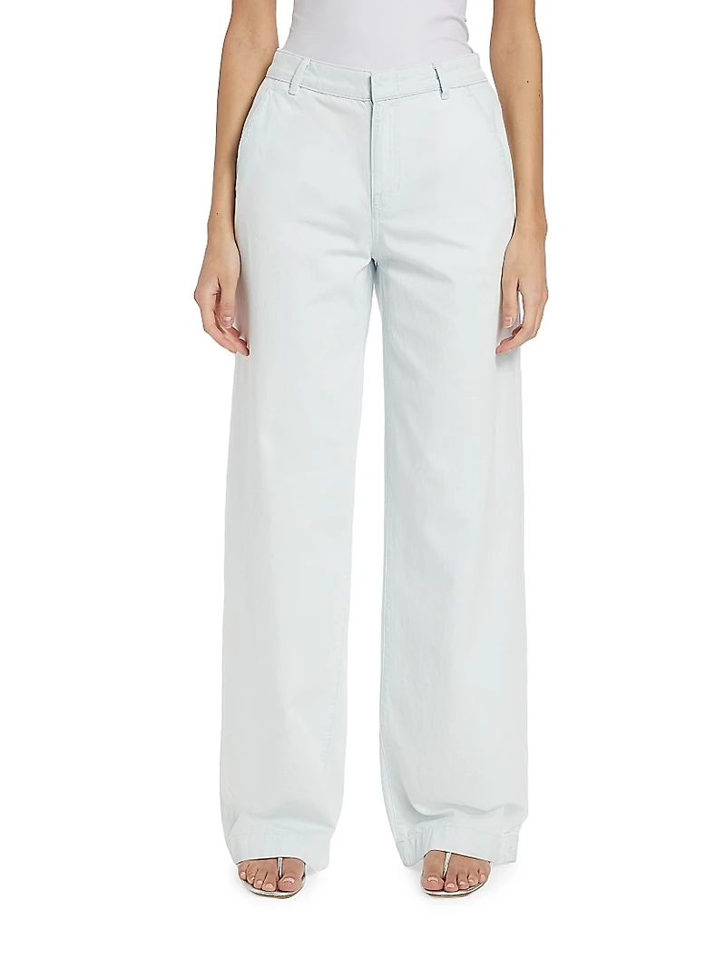 Celestine Cotton Twill Wide-Leg Trousers
