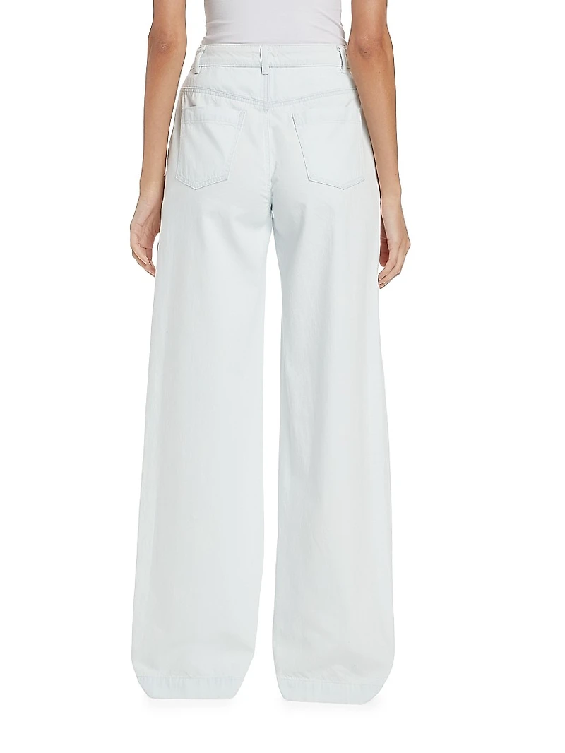 Celestine Cotton Twill Wide-Leg Trousers