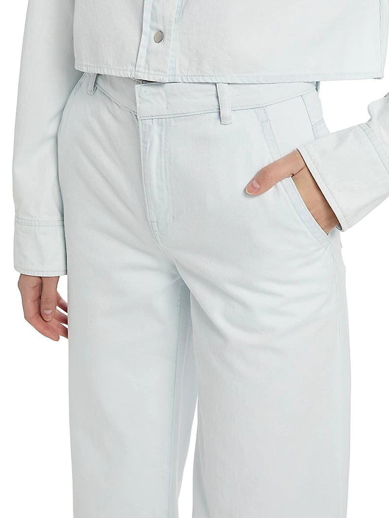 Celestine Cotton Twill Wide-Leg Trousers