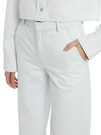 Celestine Cotton Twill Wide-Leg Trousers