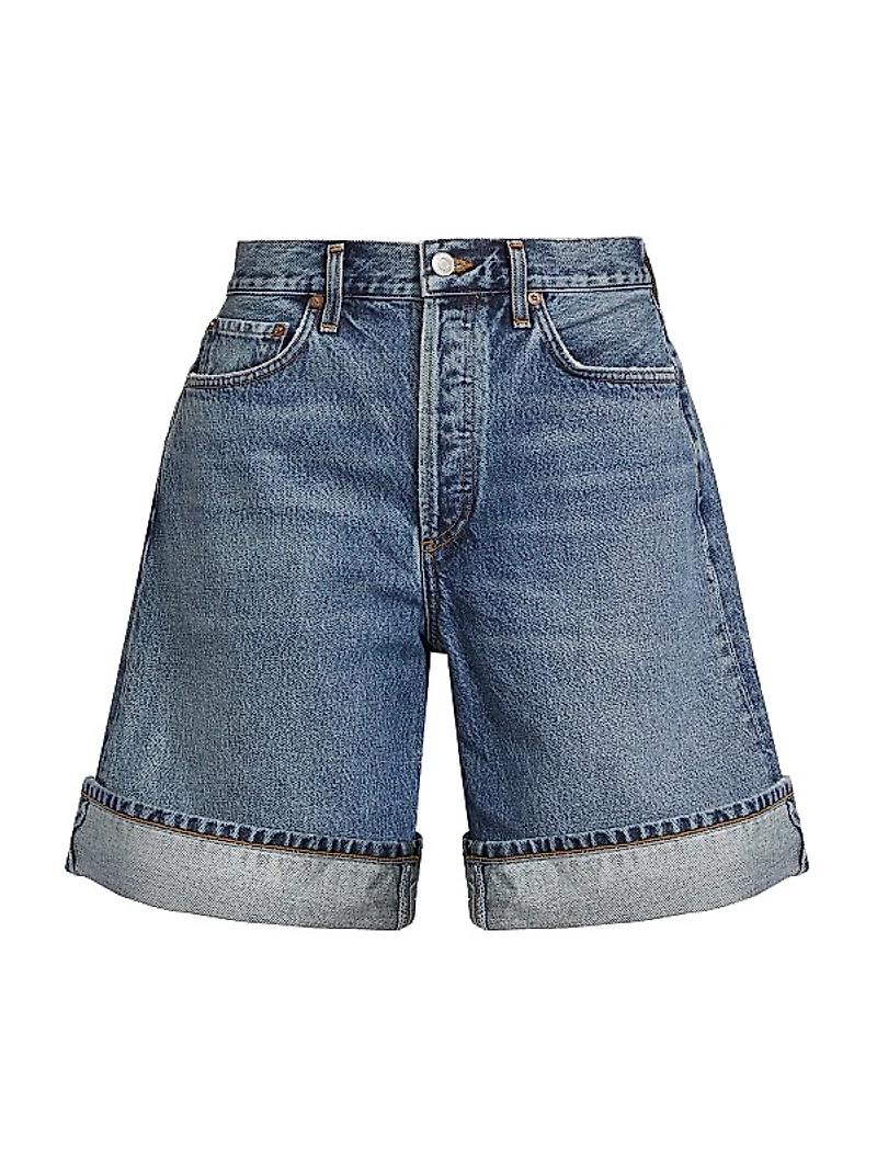 Dame High-Rise Cuffed Denim Shorts