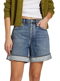 Dame High-Rise Cuffed Denim Shorts