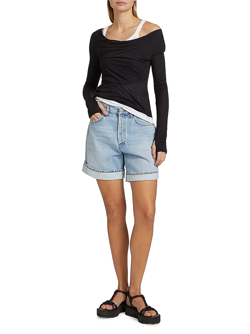 Dame Long Denim Shorts