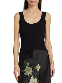 Rib-Knit Scoop Neck Tank Top