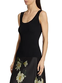 Rib-Knit Scoop Neck Tank Top