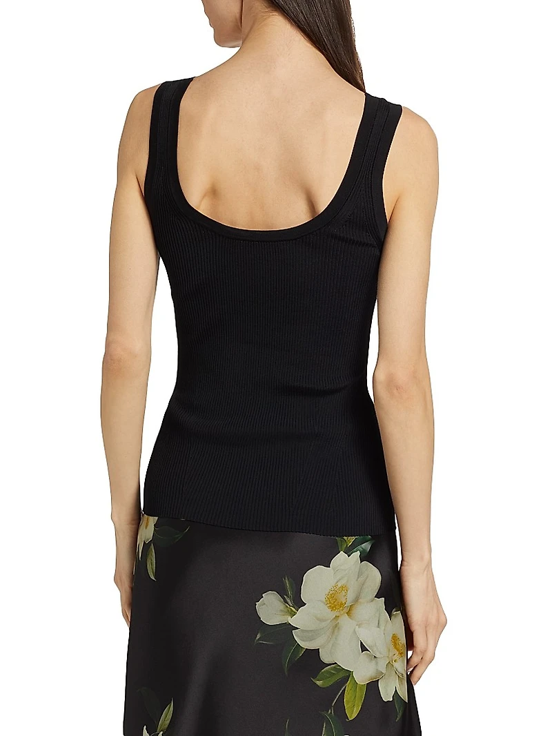 Rib-Knit Scoop Neck Tank Top