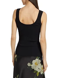 Rib-Knit Scoop Neck Tank Top