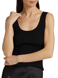 Rib-Knit Scoop Neck Tank Top