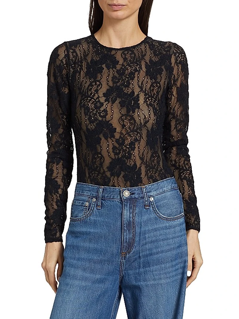 Lace Long-Sleeve Bodysuit