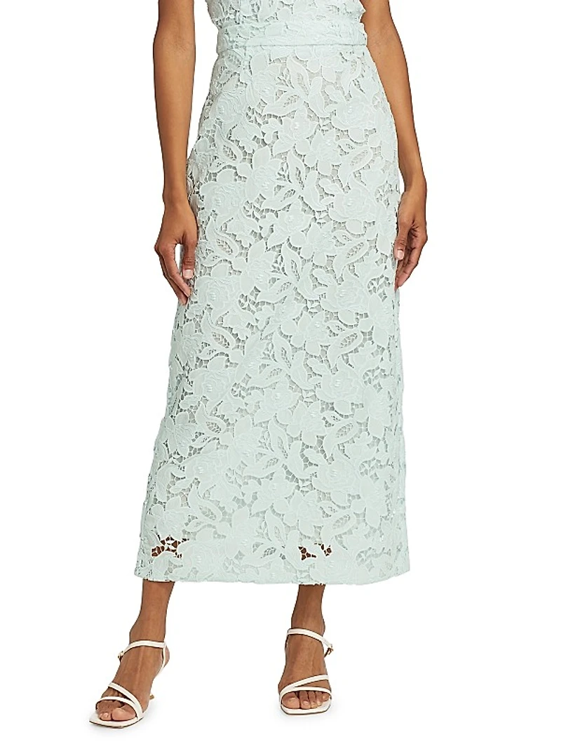 Natura Lace Pencil Midi-Skirt