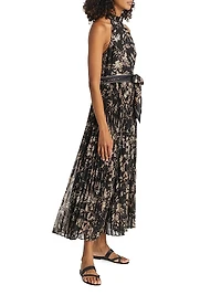 Sunray Picnic Floral Pleated Maxi Dress