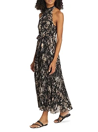 Sunray Picnic Floral Pleated Maxi Dress