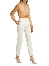 Diamanté-Embellished Gabardine Crop Pants