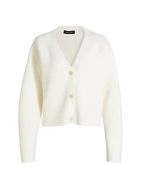 Mat Stitch Wool V-Neck Cardigan