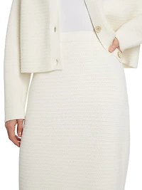 Mat Stitch Wool Midi-Skirt