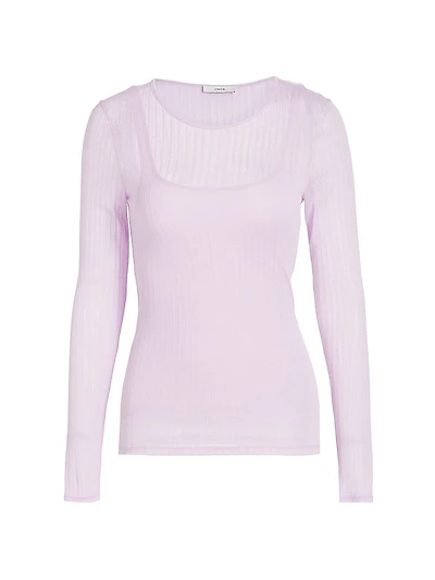 Sheer Crewneck Sweater