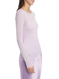 Sheer Crewneck Sweater