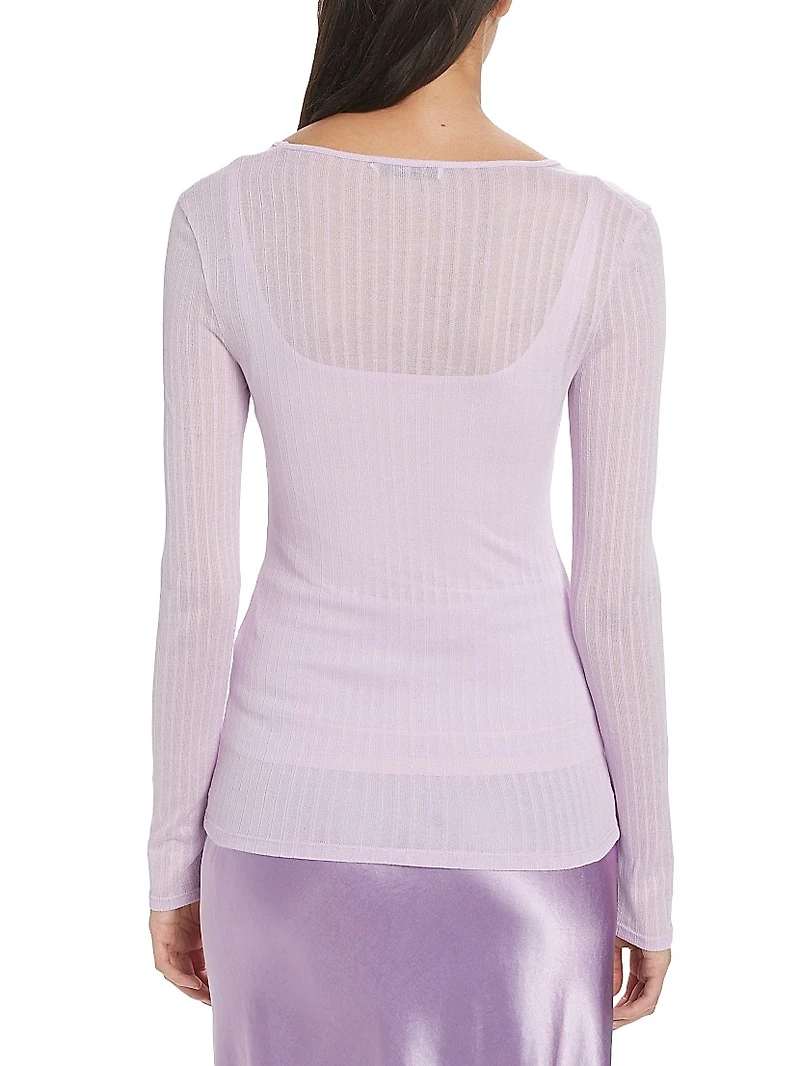 Sheer Crewneck Sweater