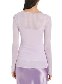 Sheer Crewneck Sweater