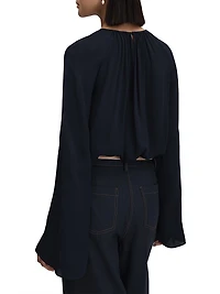 Fuzzi Jersey Bell-Sleeve Top