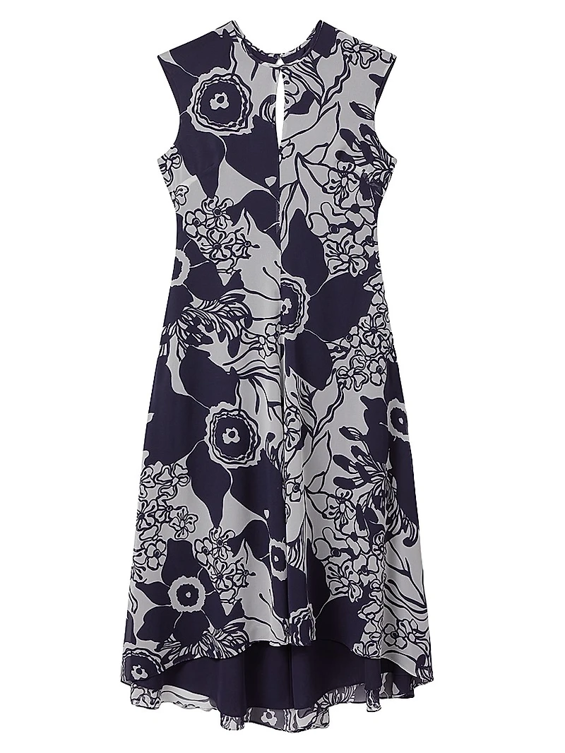 Becci Floral Open-Back Midi-Dress