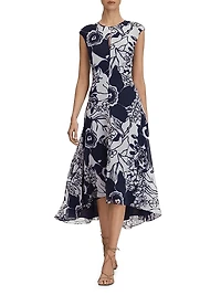 Becci Floral Open-Back Midi-Dress