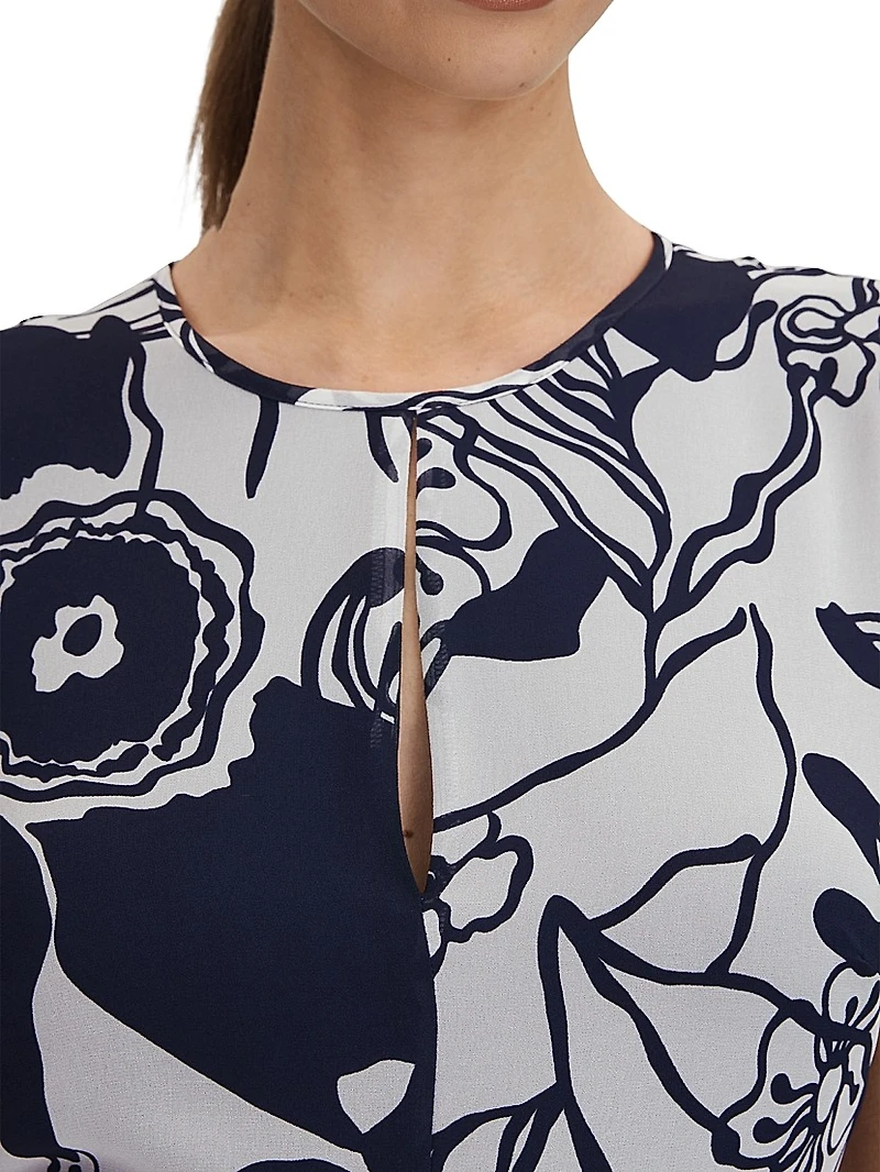 Becci Floral Open-Back Midi-Dress