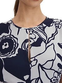 Becci Floral Open-Back Midi-Dress