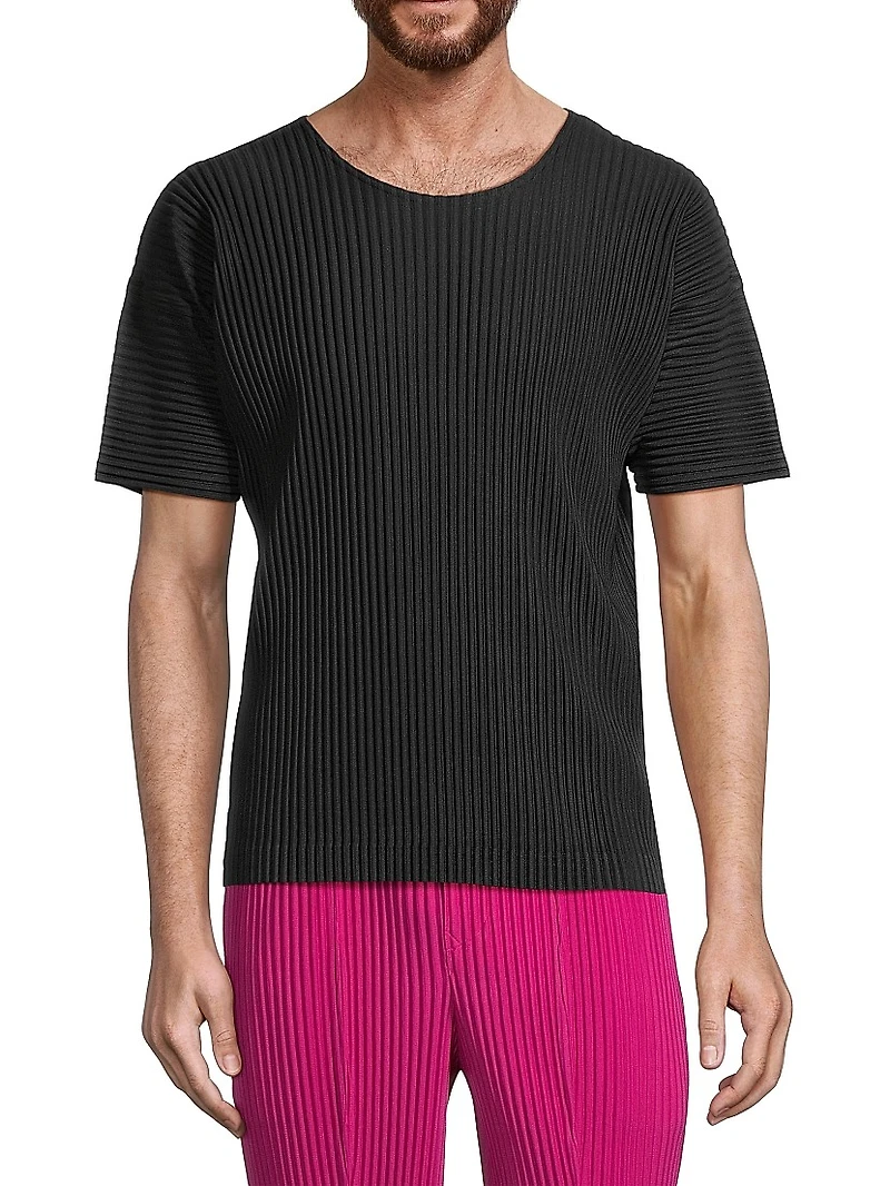 Basics Pleated Crewneck T-Shirt