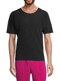 Basics Pleated Crewneck T-Shirt