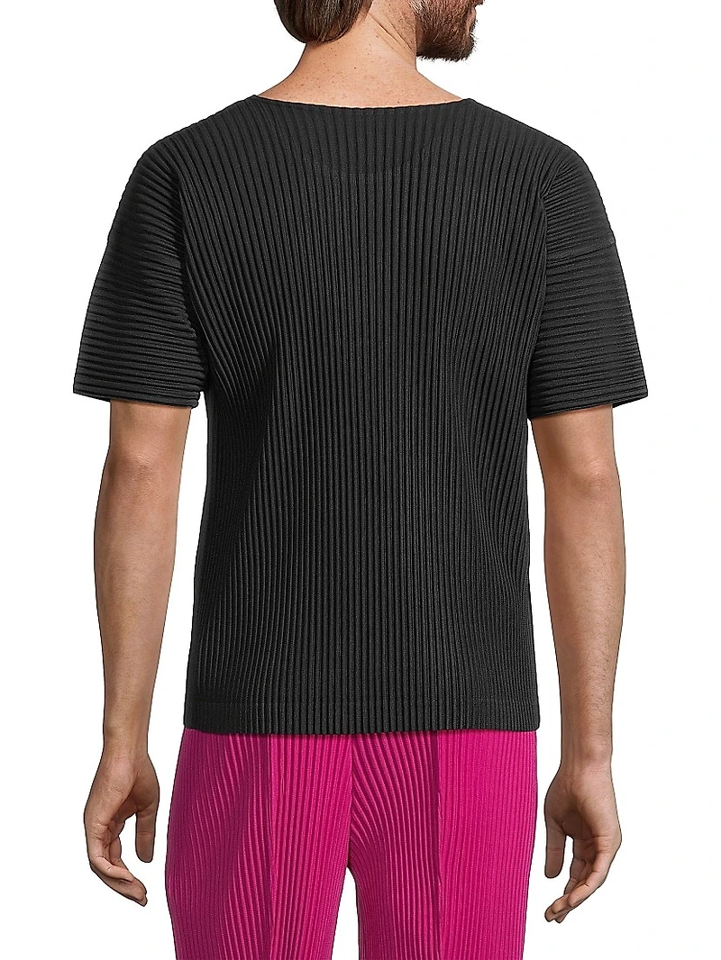 Basics Pleated Crewneck T-Shirt