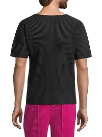 Basics Pleated Crewneck T-Shirt